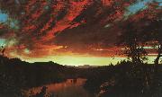 Frederick Edwin Church Secluded Landscape at Sunset USA oil painting artist